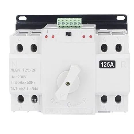 Comutator automat transfer 125A 2P 230V Buachois – siguranță continuă 1 Comutator automat de transfer cu dublă alimentare AC 230V 2P 125A ATS