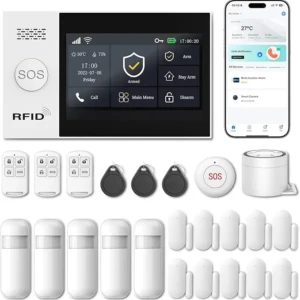 Lichidari de stoc produse ieftine,retururi si resigilate Amazon atent selectate si verificate!unChilipir este un magazin online de tip Outlet online cu reduceri si oferte 29 Sistem de securitate pentru casă LWOHSI, seturi de alarmă wireless WIFI/4G cu 24 de bucăți, alarmă antiefracție cu ecran tactil