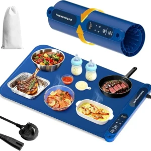 Lichidari de stoc produse ieftine,retururi si resigilate Amazon atent selectate si verificate!unChilipir este un magazin online de tip Outlet online cu reduceri si oferte 17 Placă de încălzire a alimentelor, încălzitor de alimente, încălzire completă, control al temperaturii reglabil, placă de încălzire pliabilă portabilă cu material nanosilicon pentru menținerea caldă sau decongelare