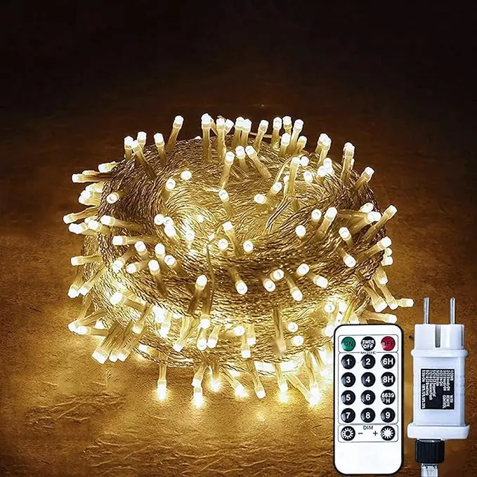 Lumini LED șir 40m alb cald – decor exterior și interior Gresonic 1 Luminite LED 40m. tip Șir de exterior și interior, 40 m, alb cald, pentru nunți, petreceri
